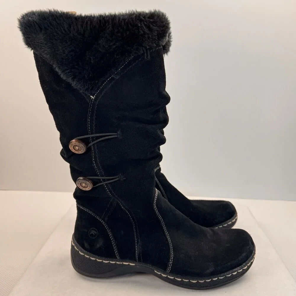 Bare Traps Womens Black Esha Leather Upper Faux Fur Mid Calf Boots Size 9M - Picture 3 of 15